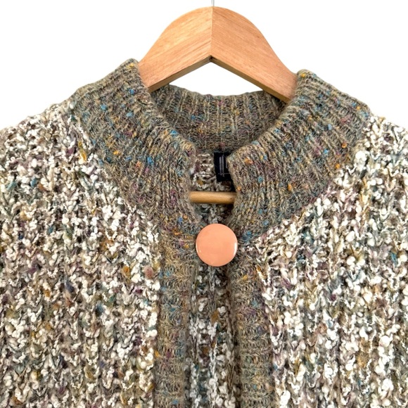 Vintage Le Chois Heavy Thick Knit Longline Cardigan Sweater Size Medium - Picture 2 of 10